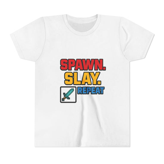 Kids Gaming Tee - "Spawn. Slay. Repeat."