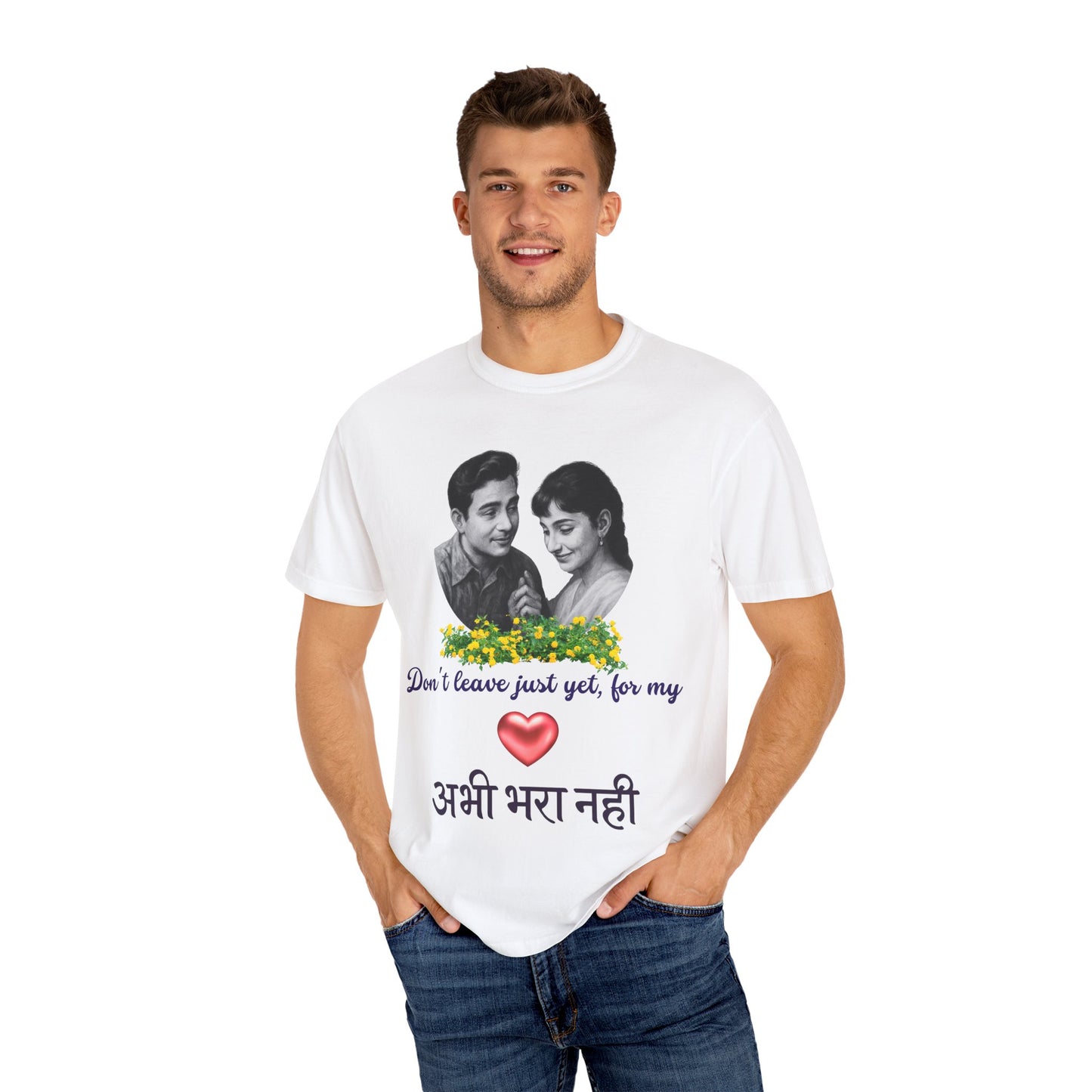 Bollywood Romantic Unisex T-Shirt - "Don't Leave Just Yet"