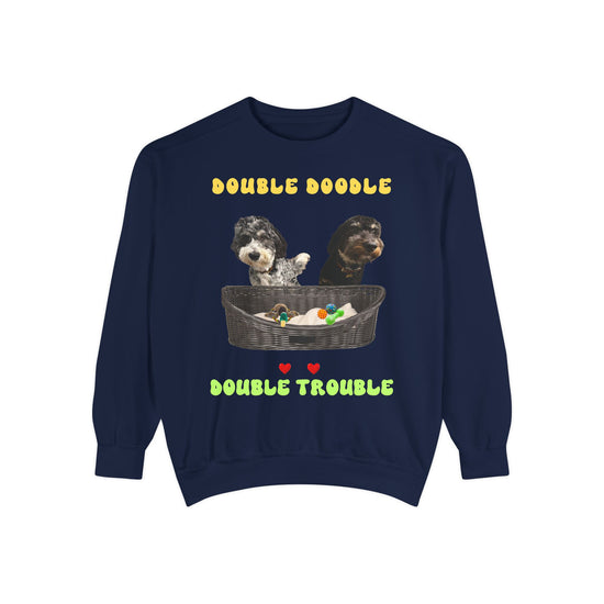 Pets Double Doodle Unisex Garment-Dyed Sweatshirt