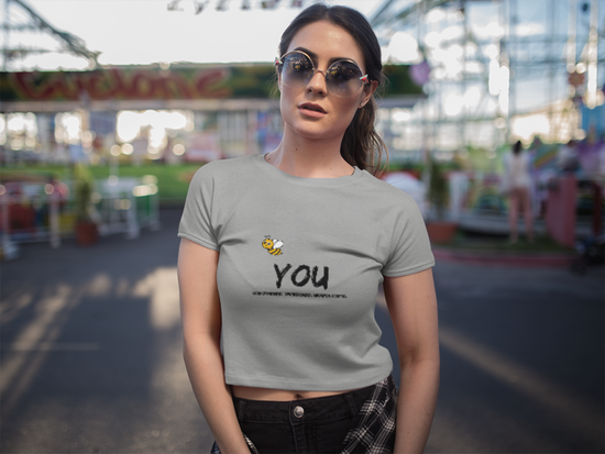 Woman Bee You Graphic Crop Top